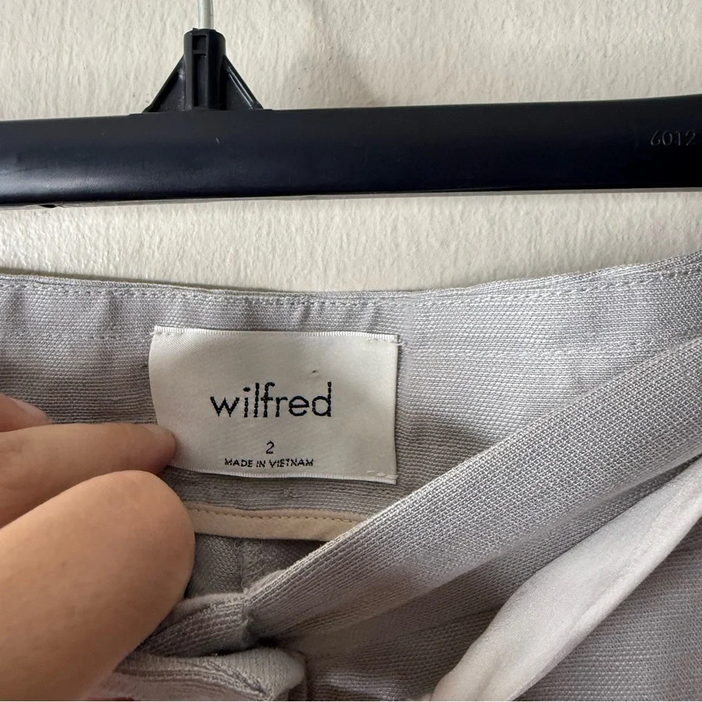 Wilfred Gray Linen Blend Slant Drawstring Trouser Pants NWT